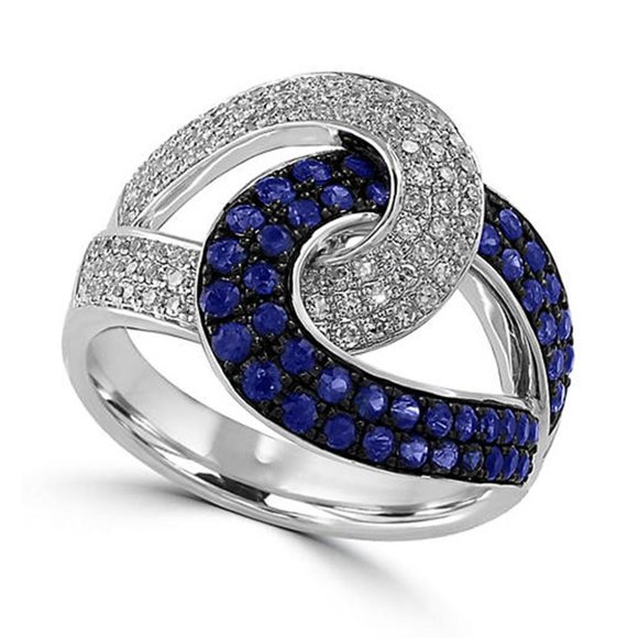 💎 Cross Surround Tiny Zircons Interlaced Design Silver Rings for Women,PD408 - Picture 1 of 3